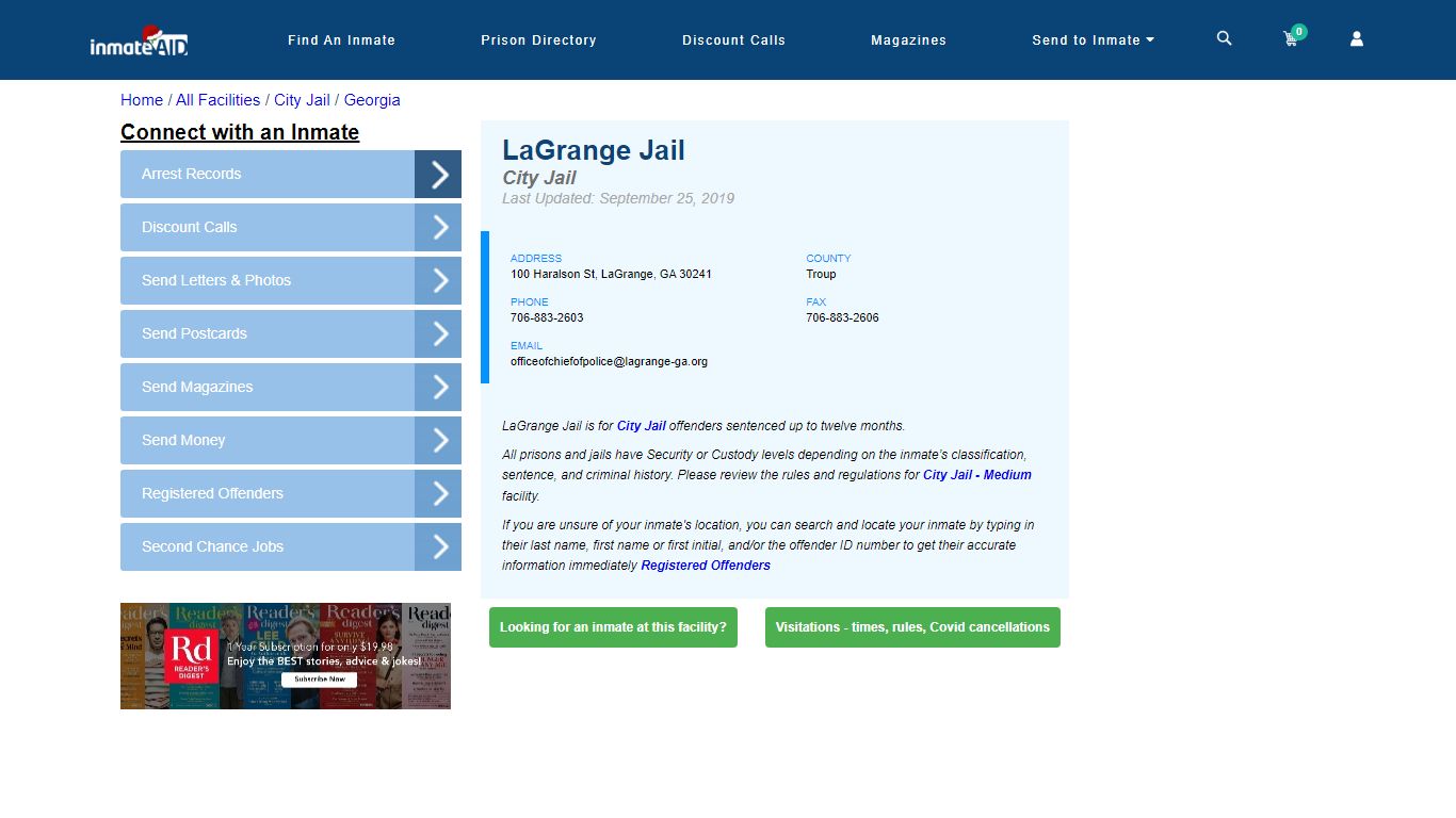 LaGrange Jail | Inmate Locator